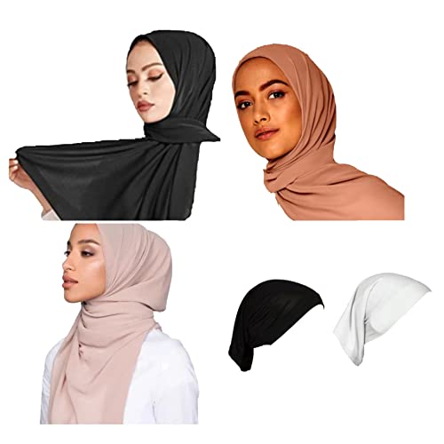 gara 3 chiffon hijabs +2 untertücher+ hijabnadeln=21euro.versand von Deutschland (set(B)) von gara
