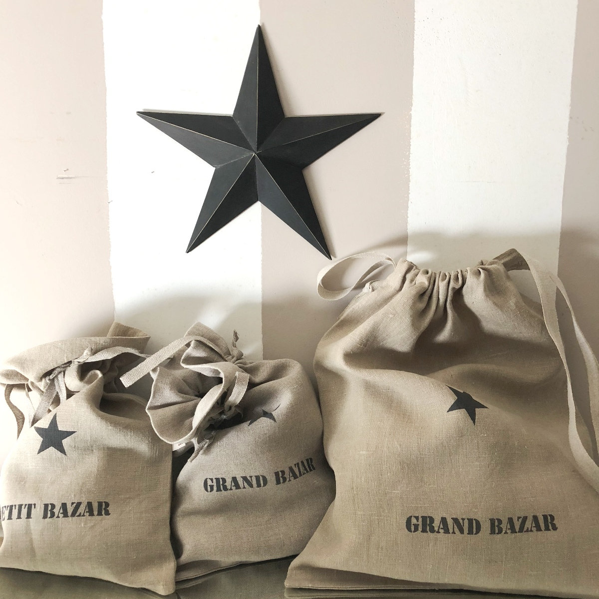 Tasche Aus Reinem Leinen, Kleiner Oder Großer Basardruck Tasche Aus Reinem Leinen, Kleiner Oder Großer Basardruck von garanceetkaki