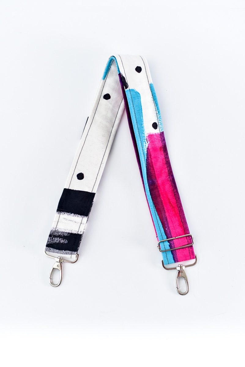 Bunter Strap Für Kosmetiktäschchen, Rosa Und Blaues Muster, Pounch, Umhängetasche, Mode-Accessoires, Stil Frauen, Feminine Handtaschen von garbanota