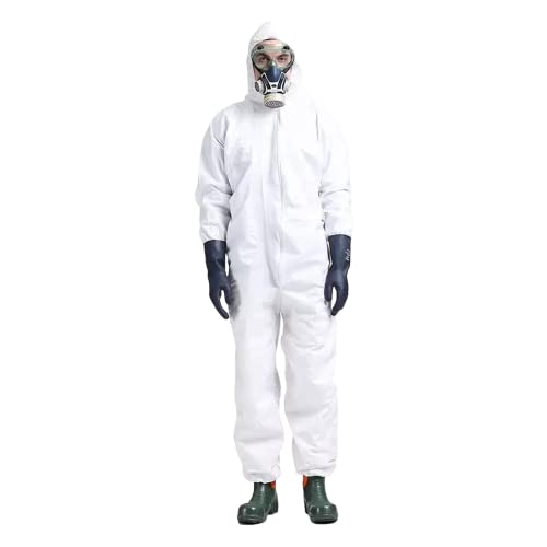 gardeNext Sparen Sie bis zu 10% mit dem 2er Pack: ProTec MK 3 Schutz-Overall, Einweg Schutzanzug mit Kapuze, Wasserdichter Arbeitsoverall, Schutzkleidung Herren Damen, Weiß (XL 2er Pack) von gardeNext
