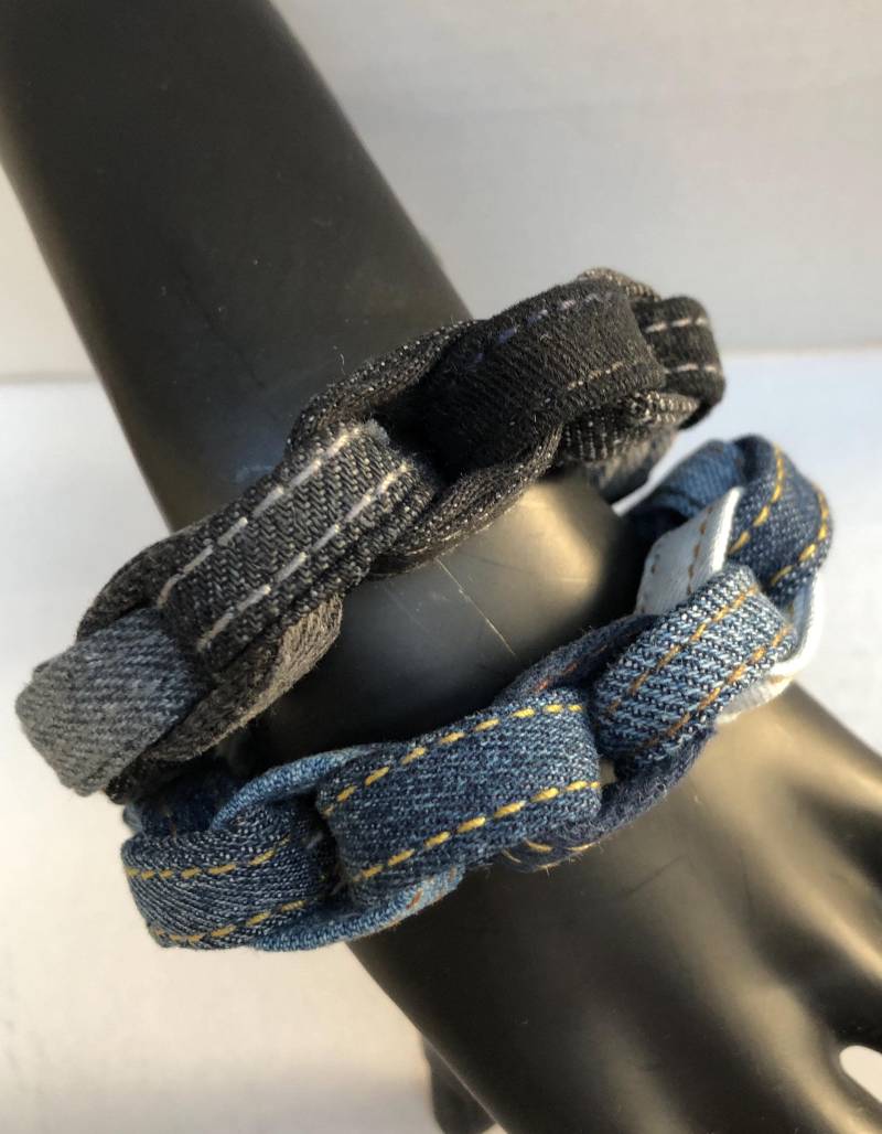 Jeans Armband Set 2 Stück, Recyceltes Stoffarmband, Textilschmuck, Jeansschmuck Jeans Armband Set 2 Stück, Recyceltes Stoffarmband, Textilschmuck, Jeansschmuck von gasani