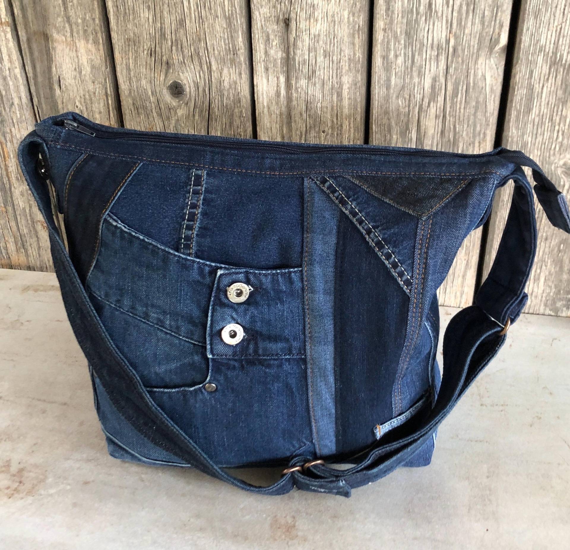 Upcycling Jeanstasche, Schultertasche von gasani