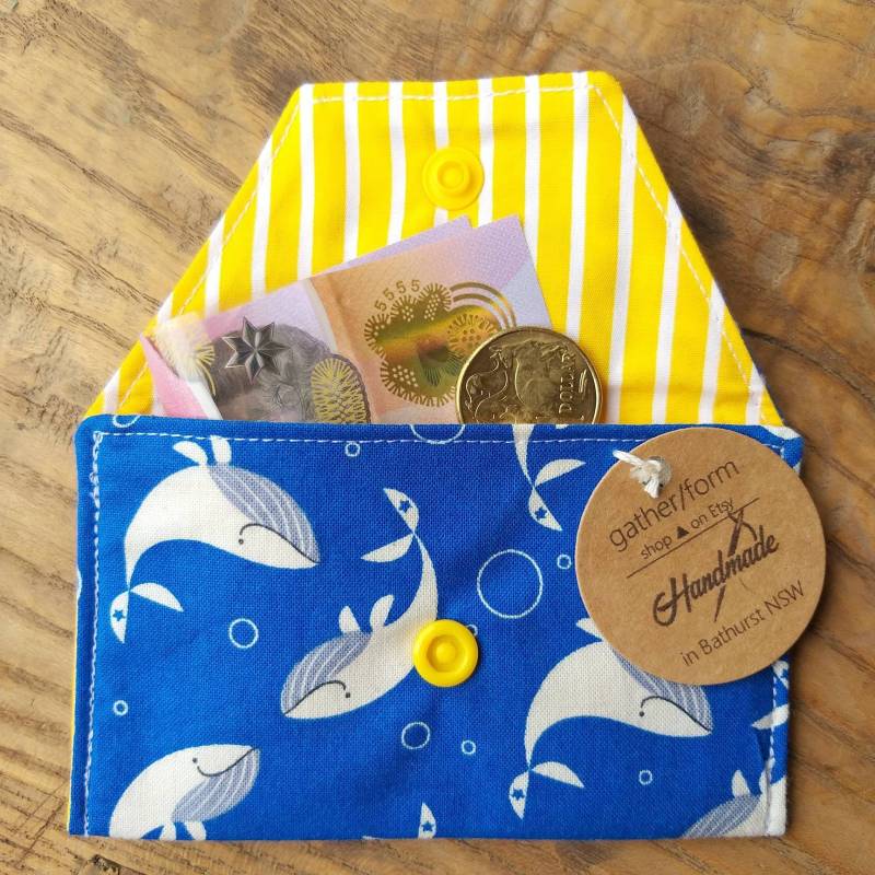 Wal Print Slim Wallet Handgemachte Baumwolle Unisex Tasche von gatherform