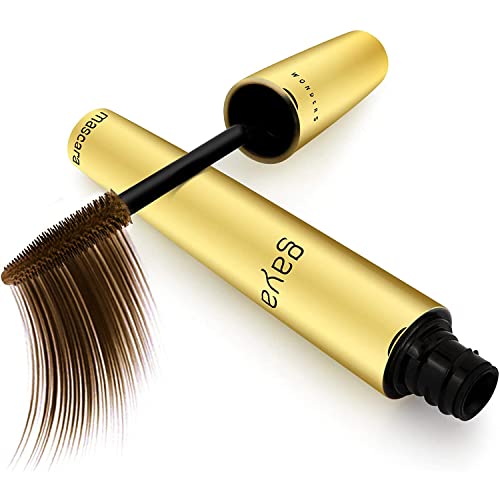 Gaya Cosmetics Vegan Wimperntusche Mascara - Wimpernverlängerung für Augen Schminken zur visuellen Verlängerung Natürlicher Wimpern (Brown Braun) von gaya cosmetics