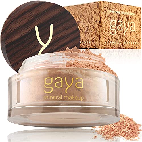 Mineral Foundation Make Up Puder – Vegane Professionelle Natürliche Full Coverage Hochdeckendes Makeup Powder für empflindliche Haut (Schattierung MF1) von gaya cosmetics