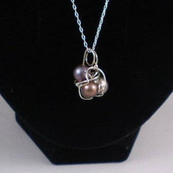 Anhänger Halskette Pfau Süßwasserperlen Und Sterling Silberdraht - Schmuck Von Jennell | Jxj von gaynells