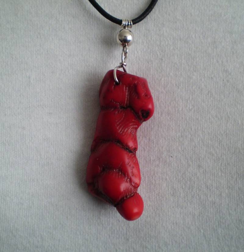 Anhänger Halskette Roter Ast Koralle 58mm X 26mm Sterling Silber & Versilbert Auf 22 Zoll Schwarzes Lederband Anhänger Halskette Roter Ast Koralle 58mm X 26mm Sterling Silber & Versilbert Auf 22 Zoll Schwarzes Lederband von gaynells