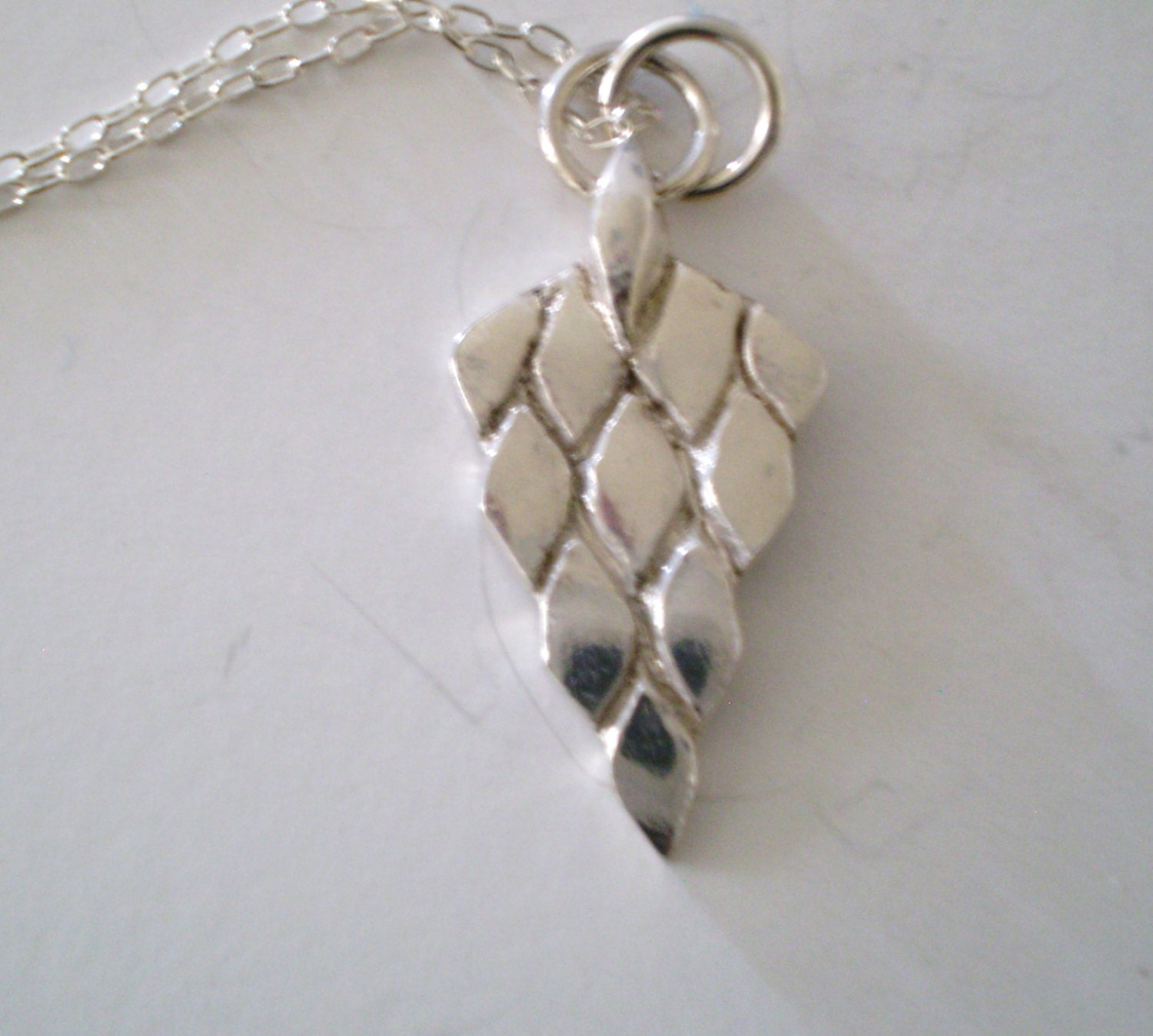 Feiner | .999 Silber Strukturkegel 26 Mm X 13 1 Anhänger 18 Zoll Sterling Kette von gaynells