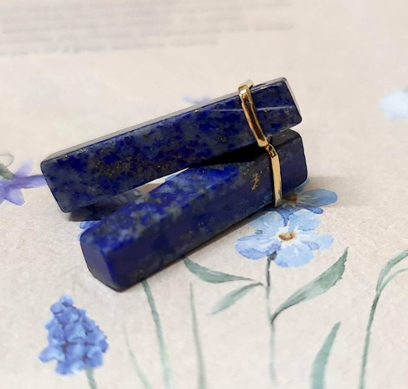 Lapis Lazuli Ohrringe, Edelstein September Geburtsstein Gold Ohrstecker, Etwas Blau, Schmuck von gazellejewelry