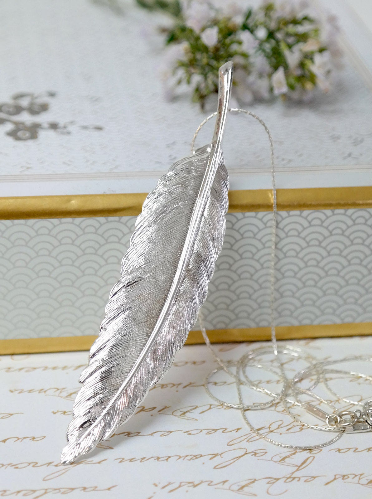 Silber Feder Anhänger, Charm Halskette, Boho Brautjungfer Geschenke, Schmuck Silber Feder Anhänger, Charm Halskette, Boho Brautjungfer Geschenke, Schmuck von gazellejewelry