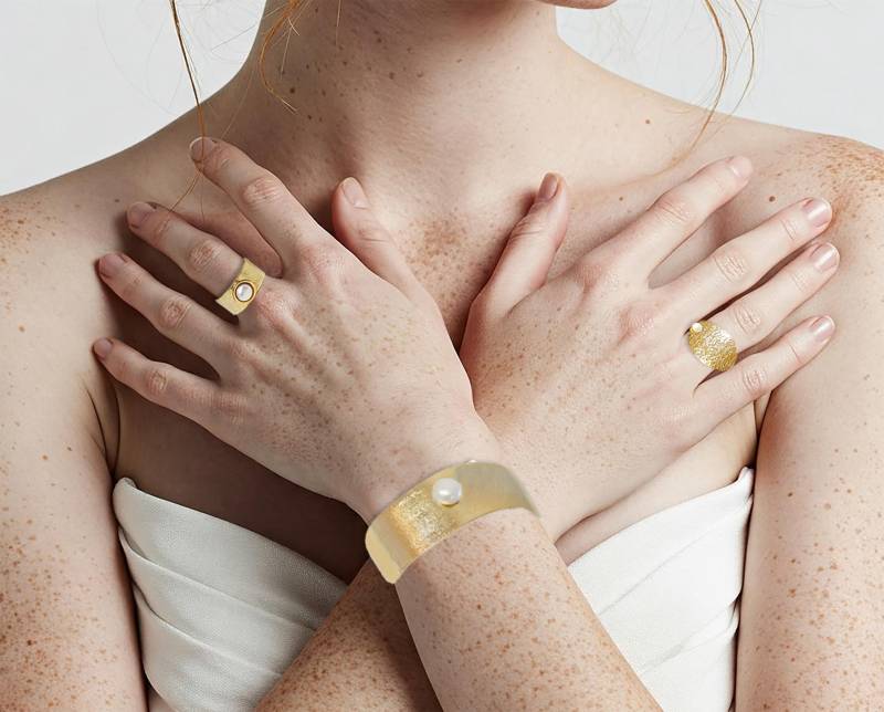 statement Gold Perle Ring, Perlen Schmuck, Birthstone Geschenk Für Sie, Urlaub Geschenk-Führer, Süßwasser Ring von gazellejewelry