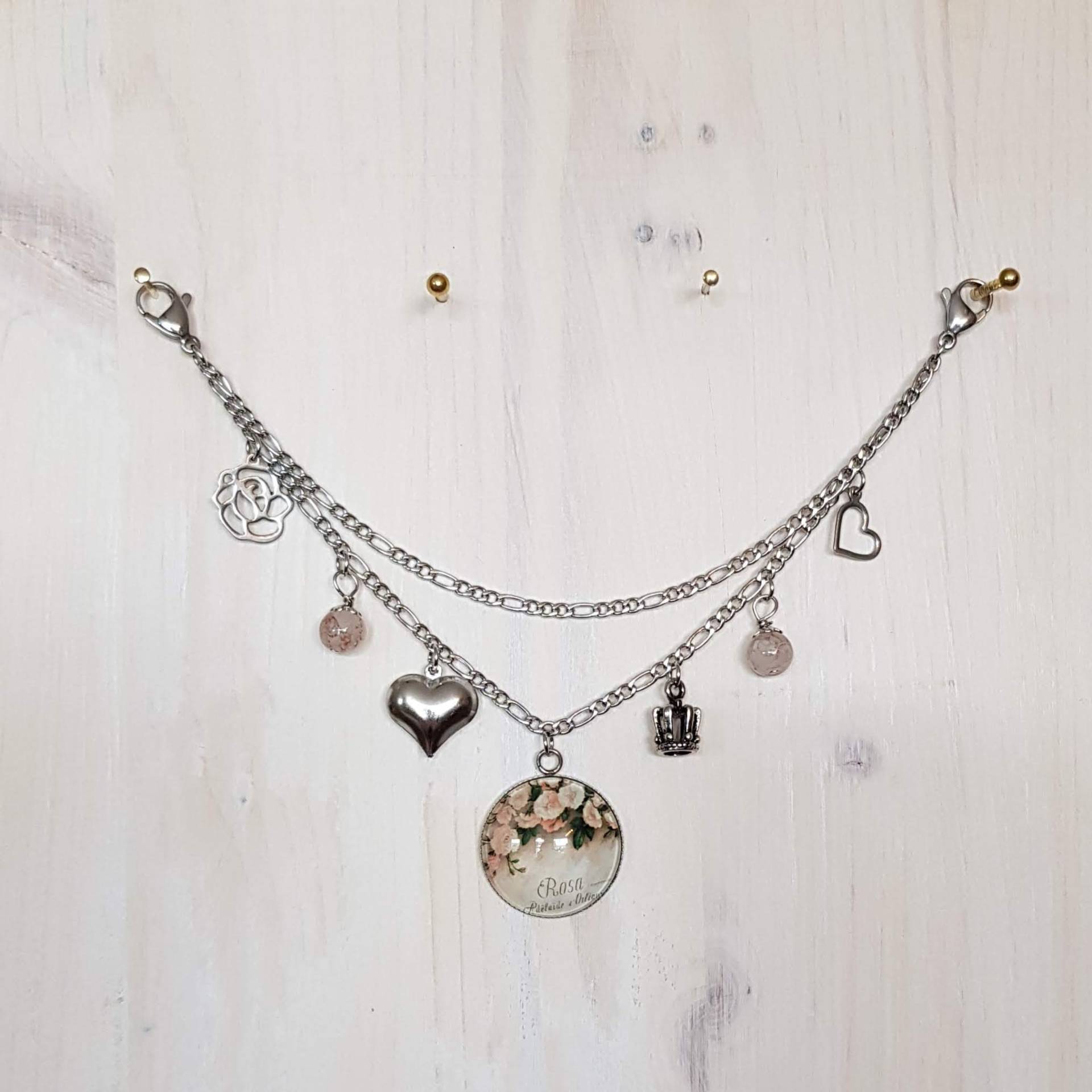 Charivari Aus Edelstahl 20 cm Für Damen Mit Rosen in Rosa Von Geraspel von geRaspel