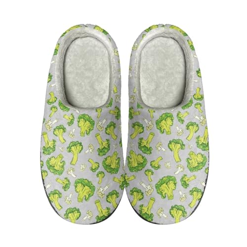 gearider Bequeme Damen-Hausschuhe, Lebensmittel-Obst-Druck, weich, flauschig, Winter, warme Schuhe, passend für Zuhause, Schlafzimmer, Küche, Grauer Brokkoli-Druck, 9.5-10.5 X-Wide gearider Bequeme Damen-Hausschuhe, Lebensmittel-Obst-Druck, weich, flauschig, Winter, warme Schuhe, passend für Zuhause, Schlafzimmer, Küche, Grauer Brokkoli-Druck, 9.5-10.5 X-Wide von gearider
