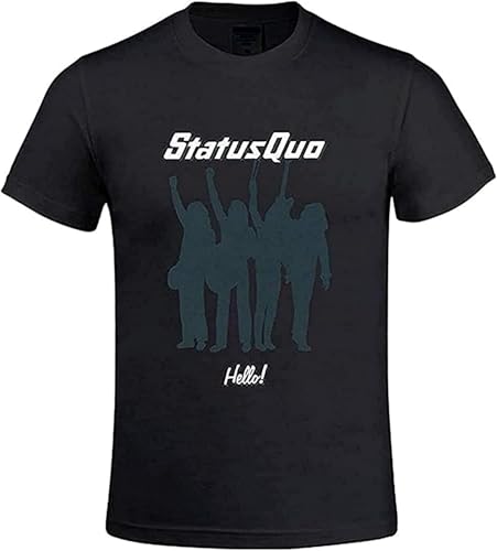 Men's Status Quo Hello Men's T Shirts with Designs Round Neck Black Men's Status Quo Hello Men's T Shirts with Designs Round Neck Black von geboan