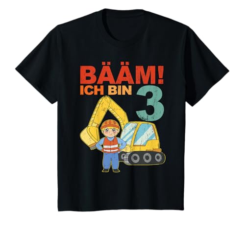 bääm ich bin 3 - Bauleiter Jungen 3. Geburtstag Sohn Bagger T-Shirt bääm ich bin 3 - Bauleiter Jungen 3. Geburtstag Sohn Bagger T-Shirt von geburtstag jungen bagger geschenk Bauleiter