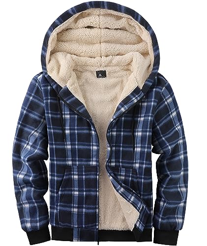 geeksport Fleecejacke Herren Sweatjacke Männer mit Kapuze Warme Kapuzenjacke Gefüttert Winterjacke Kariertes Hoodie mit ReißVerschluss, 2539-Dunkel Blau M geeksport Fleecejacke Herren Sweatjacke Männer mit Kapuze Warme Kapuzenjacke Gefüttert Winterjacke Kariertes Hoodie mit ReißVerschluss, 2539-Dunkel Blau M von geeksport