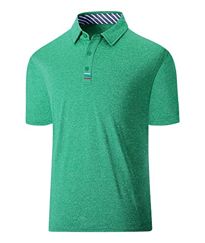 geeksport Golf Poloshirt Herren Sport Shirt Kurzarm Polo Shirt Leicht Männer Lässig Tshirt(Grün L) von geeksport