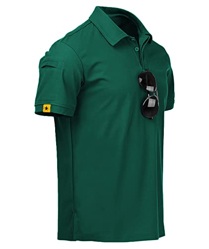 geeksport Poloshirt Herren Golf Kurzarm Freizeit Sport Polo Tennis Tshirts mit Brillenhalter Knopfleiste Männer Sommer von geeksport