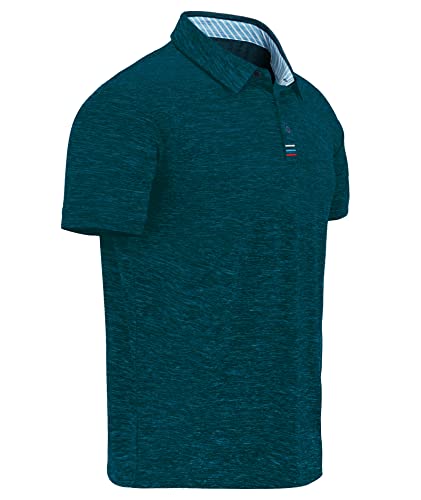 geeksport Herren Poloshirt mit Kurzarm Tennis Regular Fit Shirt Sport Atmungsaktiv Casual Sommer Golf T-Shirt (Dunkelgrün 3XL) von geeksport