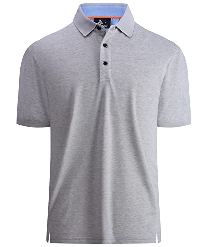 geeksport Polo Shirt Herren Kurzarm Golf Regular Fit Shirt Sport Schnelltrocknend Atmungsaktiv Polo Sommer Outdoor Golf T-Shirt Männer(1623-Hellgrau-3XL) von geeksport