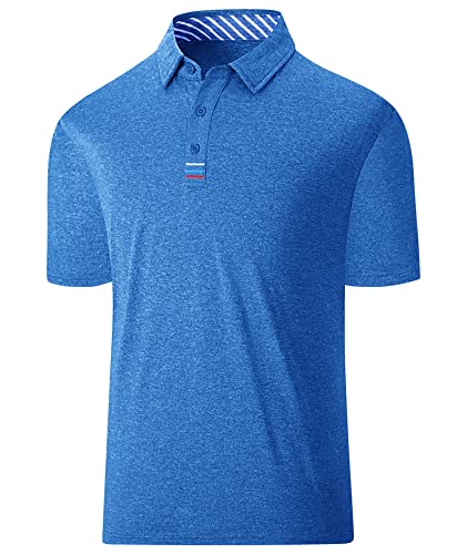 geeksport Polo Shirts Männer Atmungsaktiv Poloshirt Herren Elegant Leicht T-Shirt Sommer (Indigo M) von geeksport