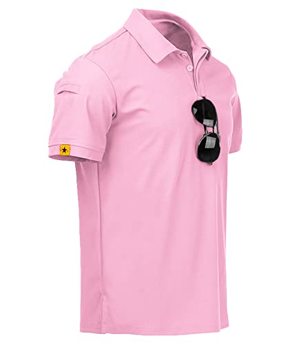 geeksport Poloshirt Herren Kurzarm T-Shirts Männer Sport Golf Polohemd (Pink M) von geeksport