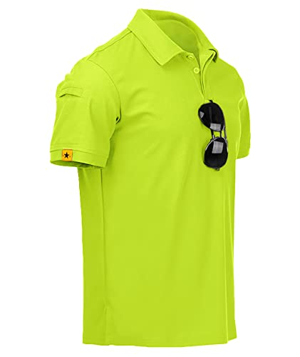 geeksport Poloshirt Herren Kurzarm Freizeit Sport Polo Golf Tshirts Männer Polohemd (Zitronengrün XL) von geeksport