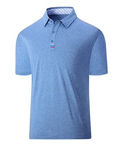 geeksport Poloshirts für Herren Kurzarm Golf Tshirts Tshirt Sport Outdoor Poloshirt Leicht T-Shirt (Blau XL) von geeksport