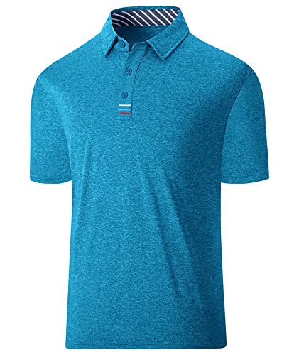 geeksport Poloshirts für Herren Kurzarm Golf Tshirts Tshirt Sport Outdoor Poloshirt Leicht T-Shirt (Blaugrün 2XL) von geeksport