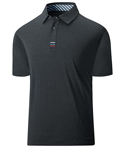 geeksport Poloshirts für Herren Kurzarm Golf Tshirts Tshirt Sport Outdoor Poloshirt Leicht T-Shirt (Dunkelgrau M) von geeksport