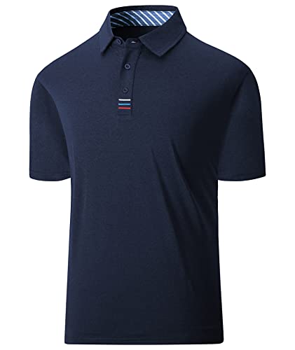 geeksport Poloshirts für Herren Kurzarm Golf Tshirts Tshirt Sport Outdoor Poloshirt Leicht T-Shirt (Marineblau 3XL) von geeksport