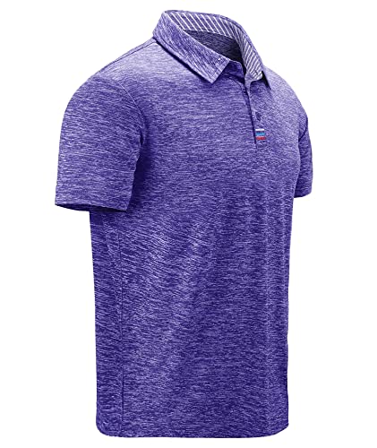 geeksport Poloshirts für Herren Kurzarm Golf Tshirts Tshirt Sport Outdoor Poloshirt Leicht T-Shirt (Violett M) von geeksport