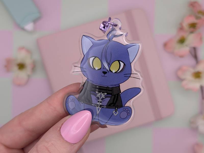 Flint Katzen Schlüsselanhänger Genshin Auswirkungen Chibi Charm von geekyfeels