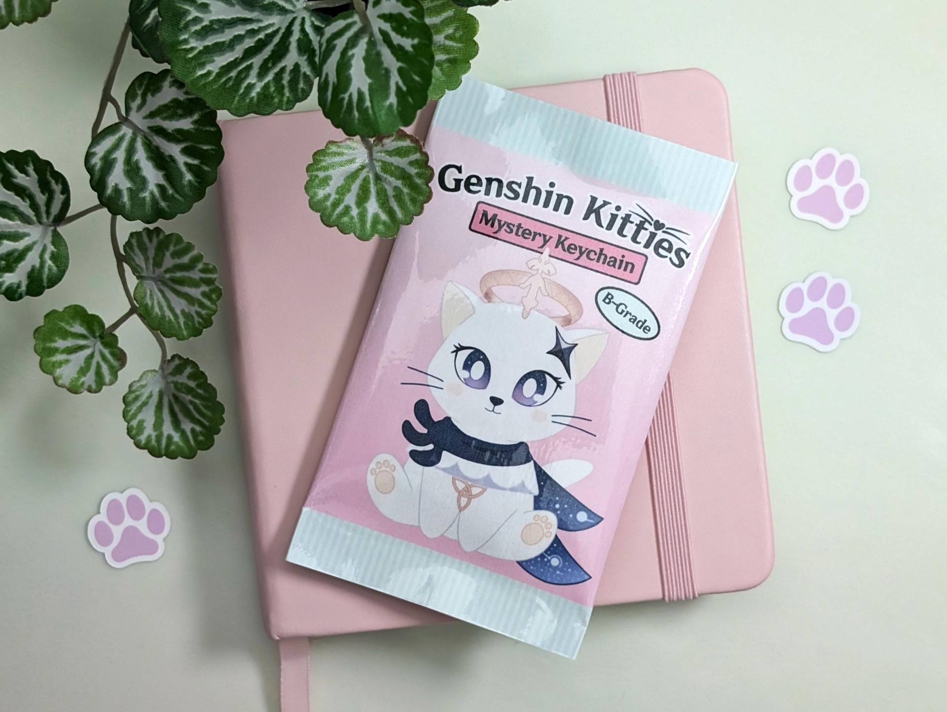 Geheimnisvoller Genshin Cat Schlüsselbund, Genshin Auswirkungen Booster Pack, B-Grade Gacha von geekyfeels