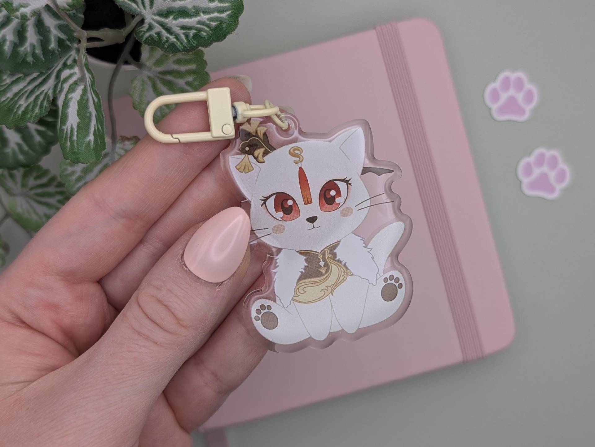 Ningviang Cat Acryl Schlüsselbund Genshin Auswirkungen Chibi Charme von geekyfeels