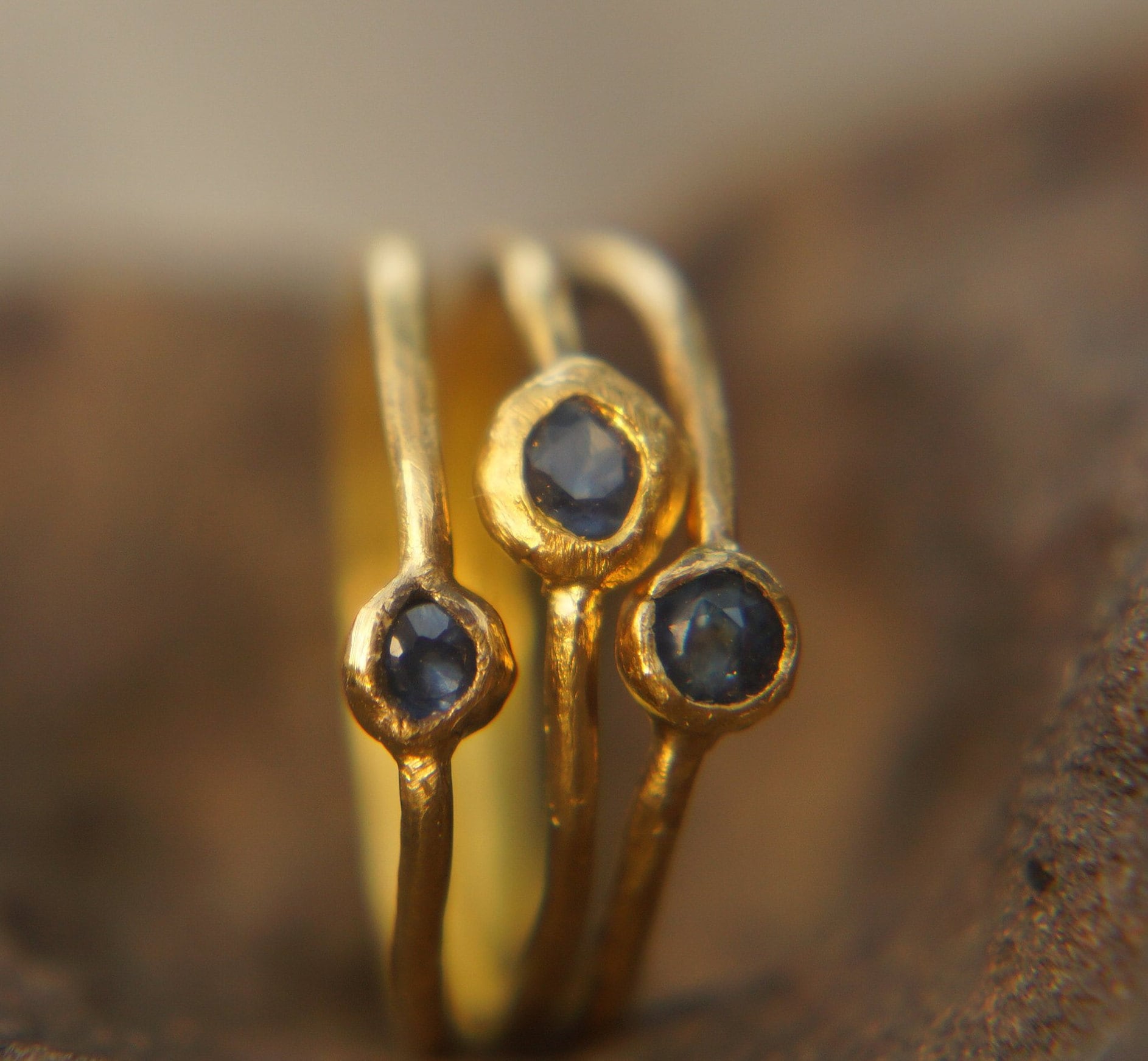 Blauer Saphirring// Goldsaphirring//Goldring Mit Blauem Saphir//Goldring//Goldring // Feingoldring Goldring von geffenjewelry