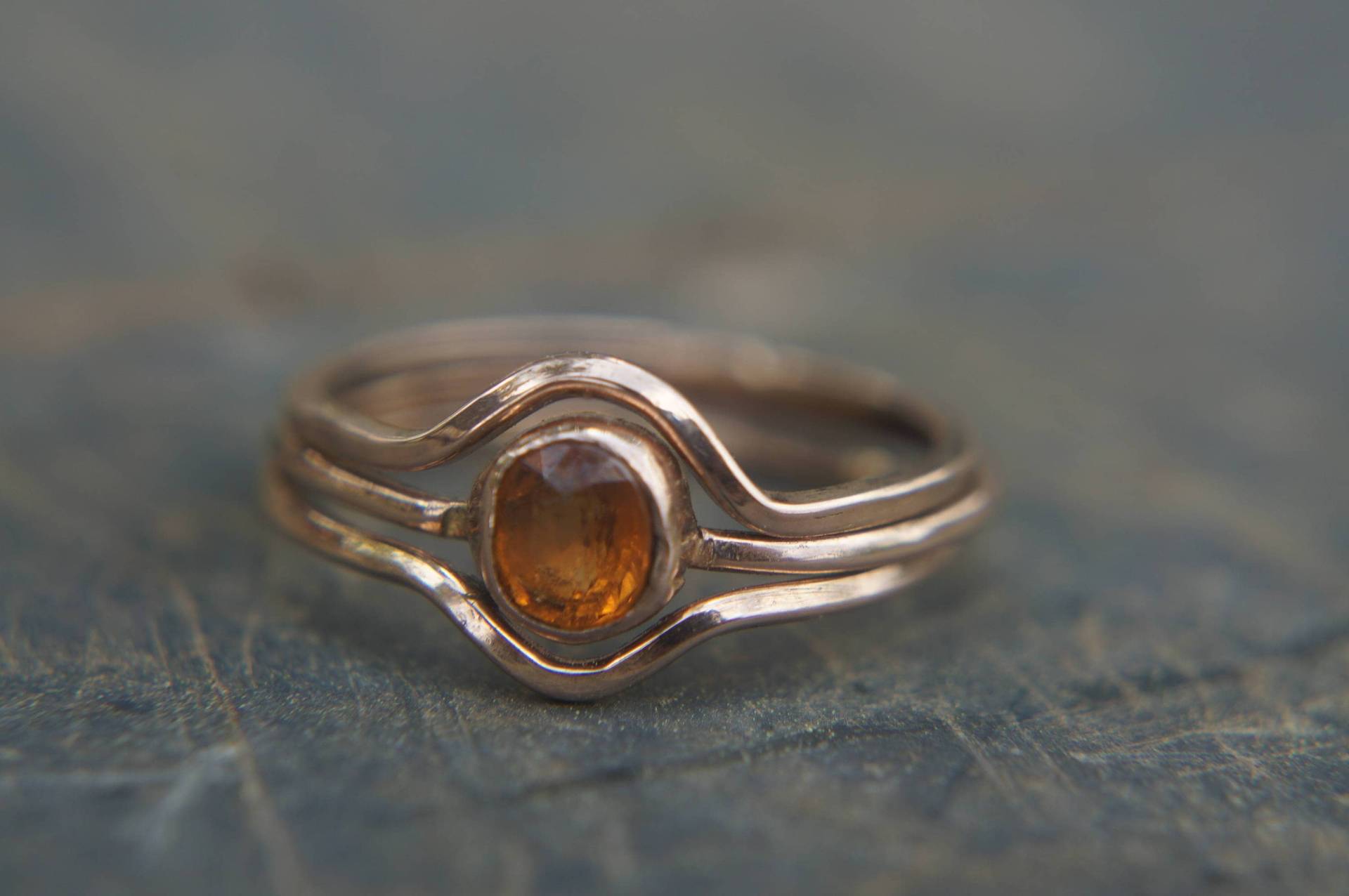Goldring// 750Er Roségold//Handgemachter Spessartin Granat Ring//Orangen Ring// Orange Ring von geffenjewelry