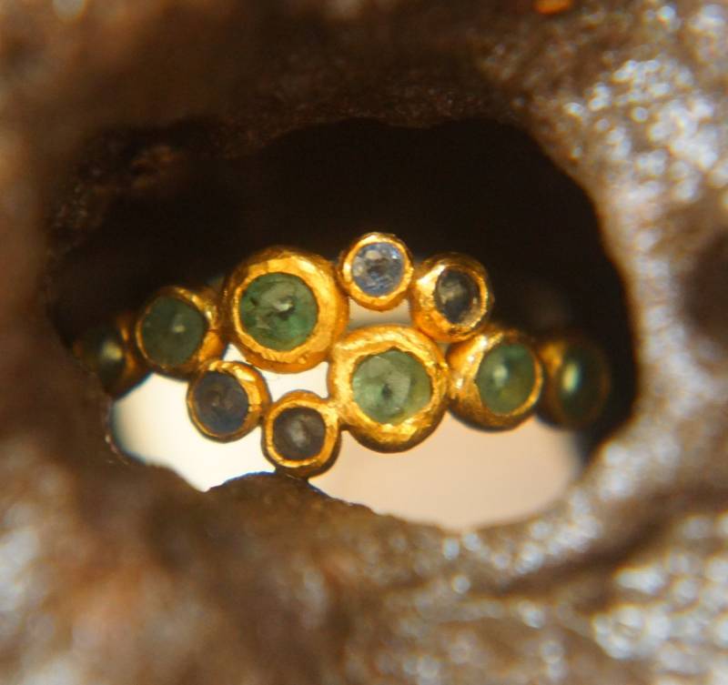 Saphir Goldring//Smaragdring//Smaragd Ring//Verlobungsohrringe//24K Goldring//Smaragd Goldring//24K Gold Ohrring von geffenjewelry