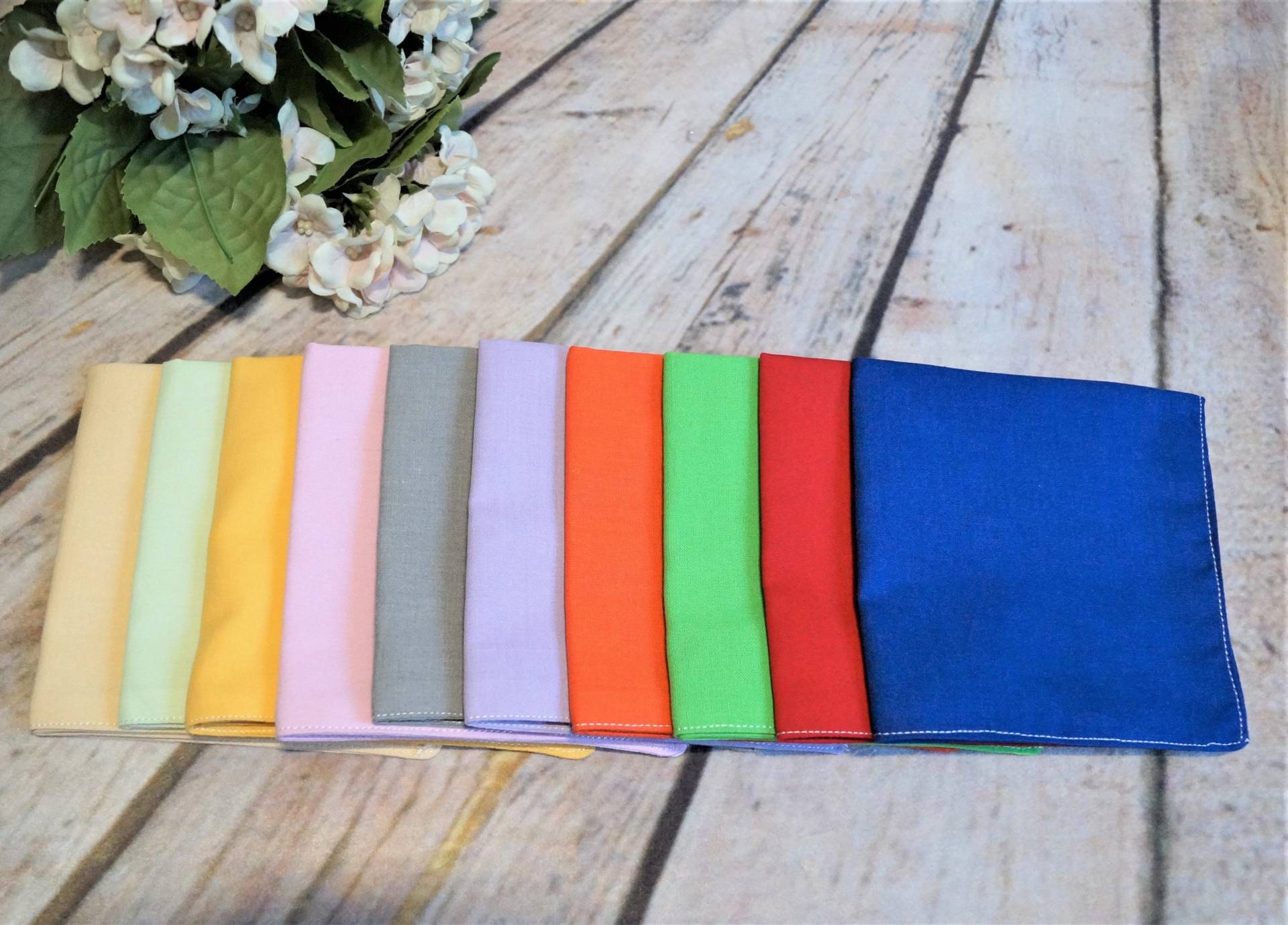 10 Stück Stofftaschentuch Unifarben Bio-Baumwolle Kinder Frauen Zero Waste Ökologisch Umweltschonend Wieder Verwendbar Nachhaltig Servietten von gelisboutique