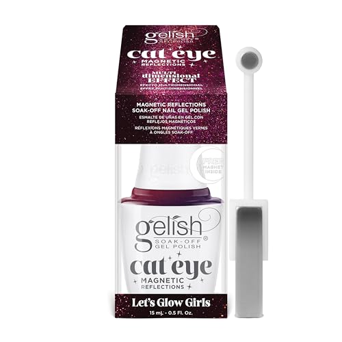 Gelish Let's Glow Girls (Pink) - Gelish Cat Eye Magenetic Reflections UV Nagellack Gellack Pink Glitzer 15ml von gelish