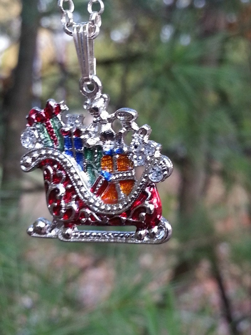 Silber Fertig Schlitten Mit Einer 18-Zoll-sterling Gefüllt Halskette Silber Fertig Schlitten Mit Einer 18-Zoll-sterling Gefüllt Halskette von gemaliciousboutique