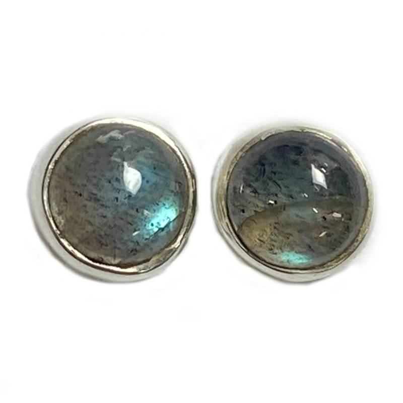 Labradorit Sterling Silber Ohrstecker Mit Blauem Blitz, 6mm Natürliche Edelstein von gemfan