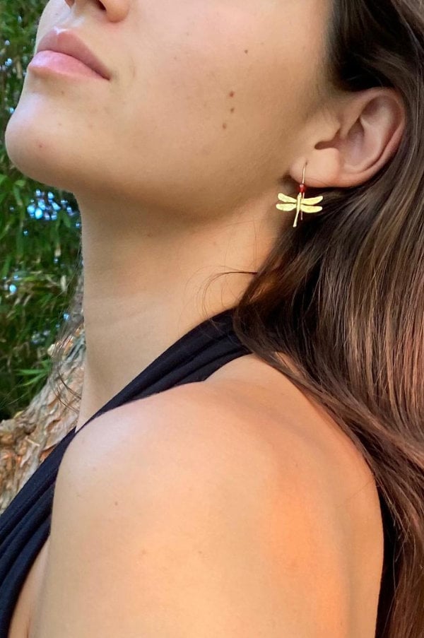 Vergoldete Libellenohrringe. Libellenohrringe Aus Vergoldetem Silber von gemmaferran