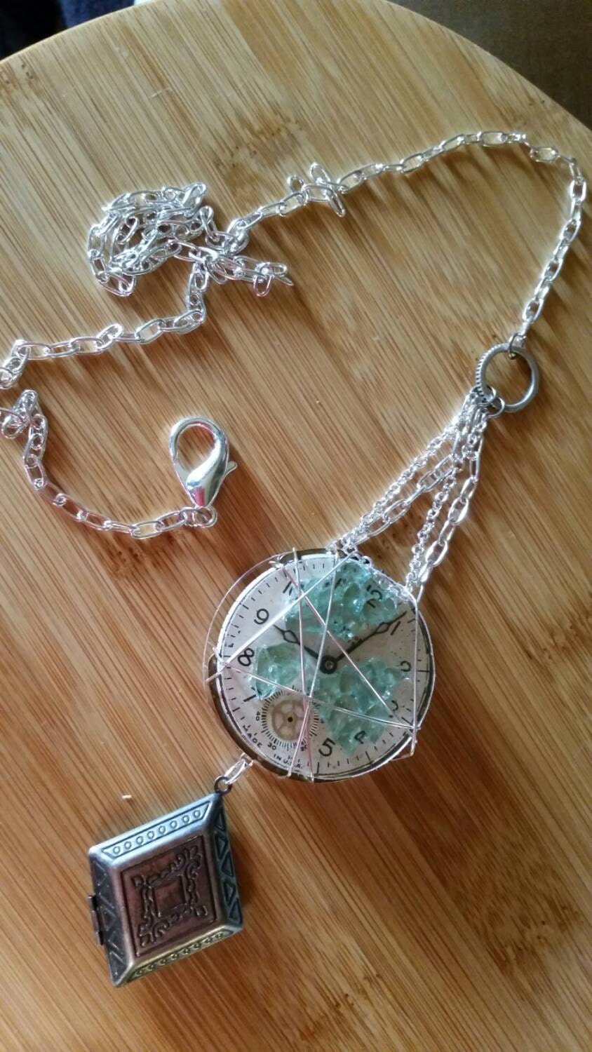 Minuten Letzten 9 Steampunk | 365 Projekt, Tag 2 Dual Halsbandanhänger, One-Of-A-Kind Kette von gemmageluz