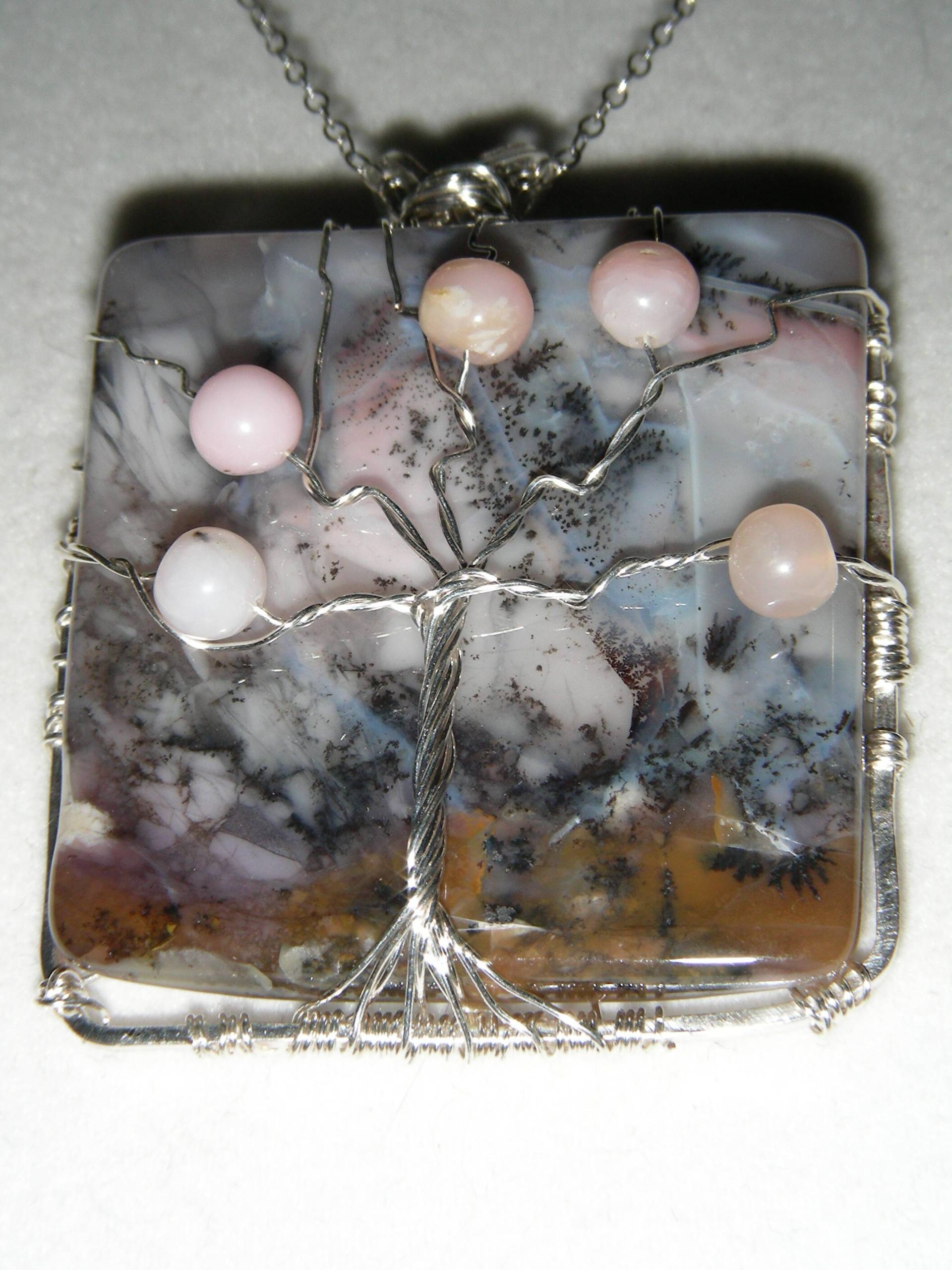 Echte Rosa Opal Baum Des Lebens Silber Vergoldet Draht Anhänger Echte Rosa Opal Baum Des Lebens Silber Vergoldet Draht Anhänger von gemnut1171