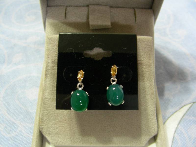 Grüne Quarz Ovale Mit Citrin Marquise Akzente Sterling Silber Ohrringe Grüne Quarz Ovale Mit Citrin Marquise Akzente Sterling Silber Ohrringe von gemnut1171