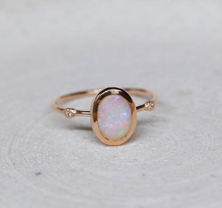 Natürliche Opal Silber Ring/925 Sterling Edelstein Für Frauen Ehering Verlobungsring Stilvolle Sie von gemsinternational57