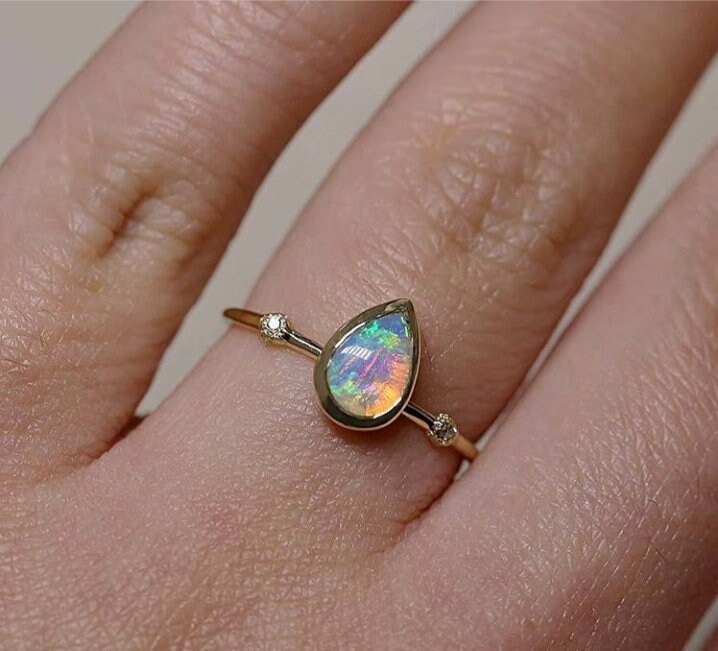 Natürlicher Opal Ring/925 Sterling Silber Edelstein Stilvoller Ehering Verlobungsring Jubiläumsring Schmuck Sale von gemsinternational57