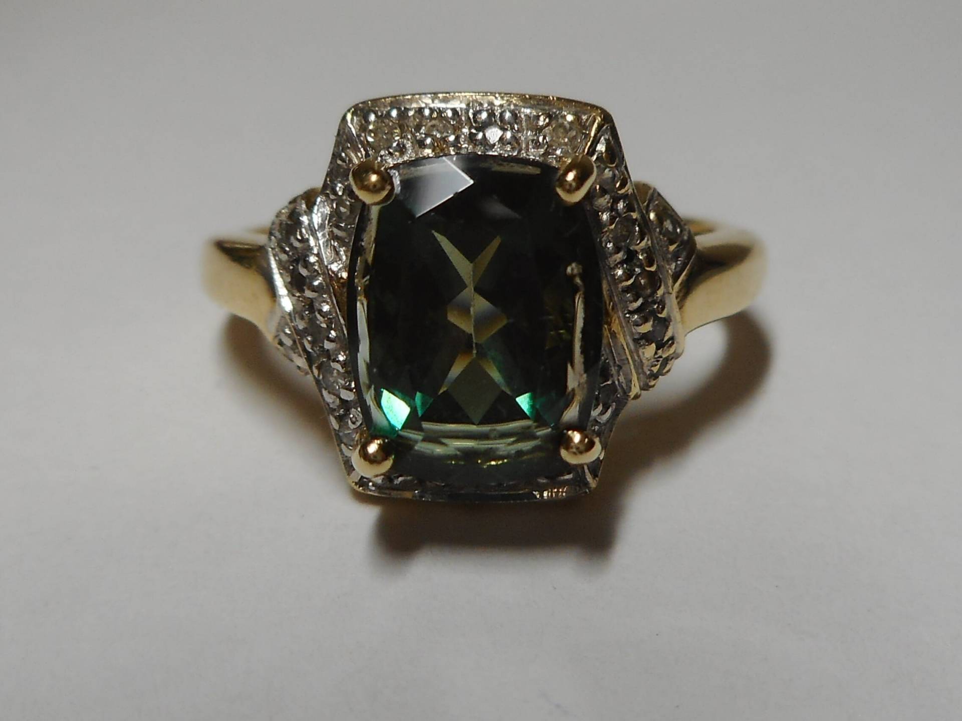 14K Diamant Color Shift Labradorit Ring Größe 6 1/4 von gemsjewelrydiamonds