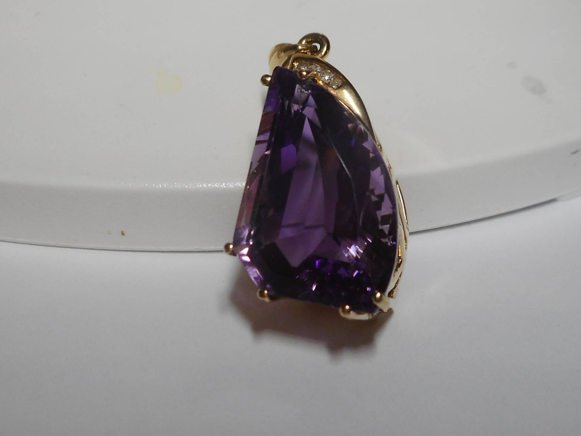 14K Diamant Lila Amethyst Edelstein Anhänger von gemsjewelrydiamonds